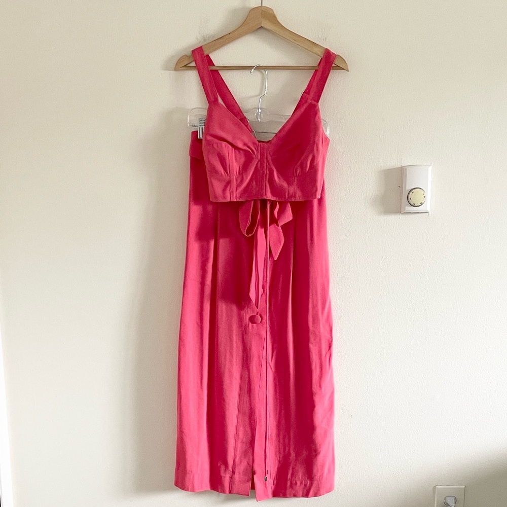 Sabina Musayev Isla Top Lucille Skirt Set Medium Midi Two Piece Hibiscus Pink - Picture 3 of 14